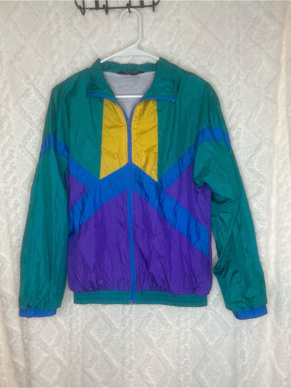Vintage 90’s Teal, Purple, Blue & Gold Windbreaker Jacket